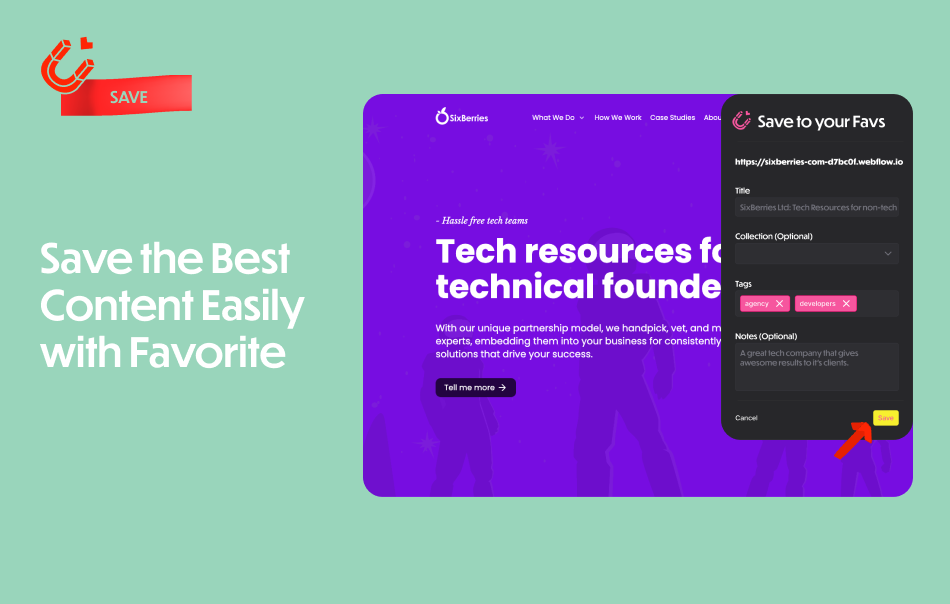 Save the best content easily with Favorite